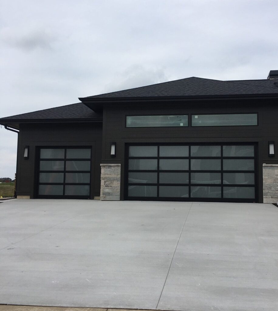 Glass Garage Door with Black Frame 