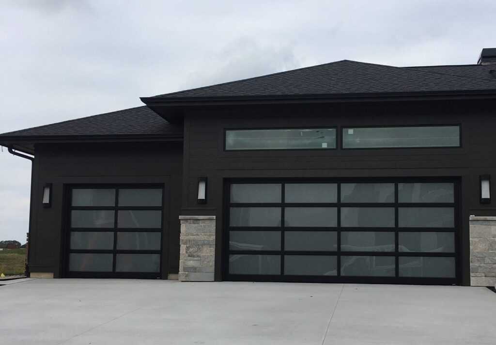 Full View Glass Garage Door with Black Frame